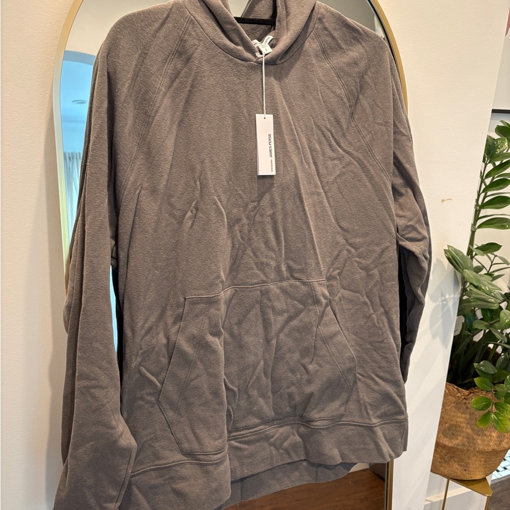 NWT James Perse Gray Pullover Cotton Hoodie